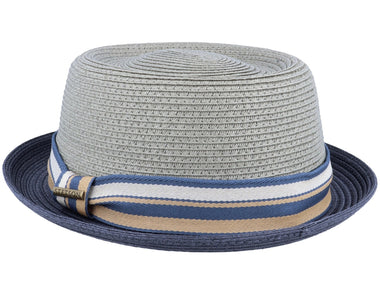 Pork Pie Toyo Olive/Navy Straw Hat