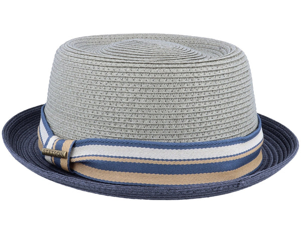 Pork Pie Toyo Olive/Navy Straw Hat