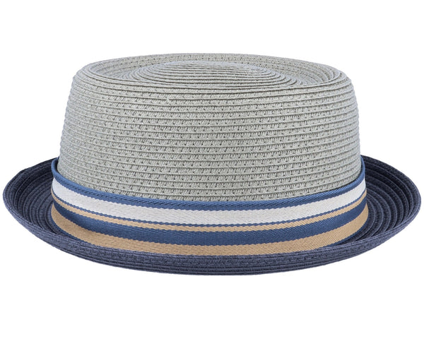 Pork Pie Toyo Olive/Navy Straw Hat