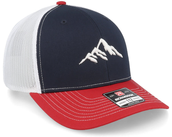 Mountain 3d Navy/White/Red Trucker 21.7-23.6 in.